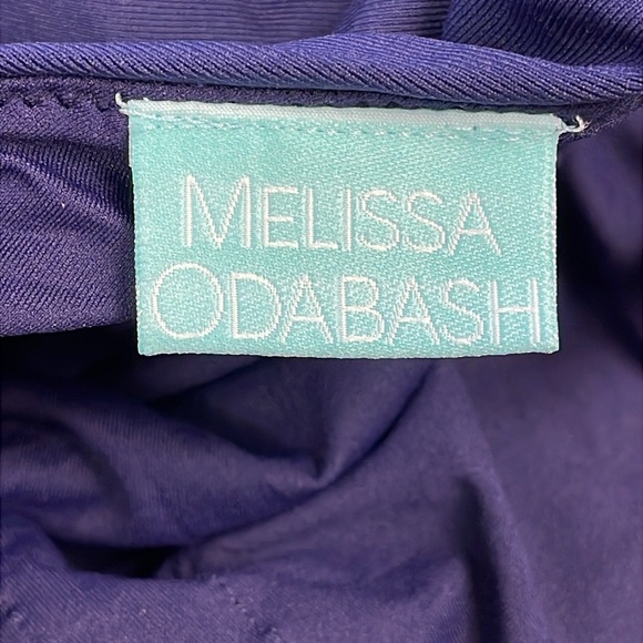 New Melissa Odabash Havana Navy Blue One Piece Swim Suit Ruched Sz 6 - Picture 8 of 14